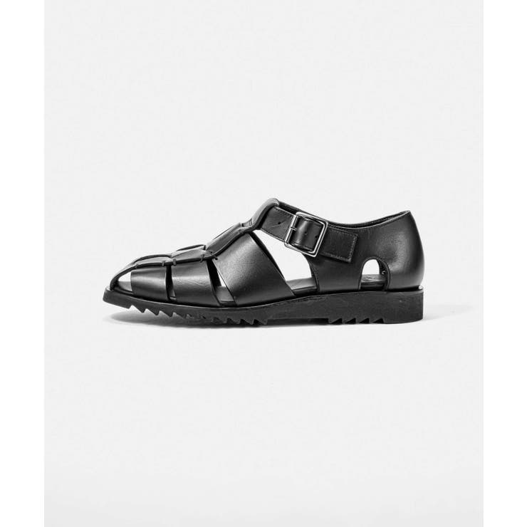 パラブーツPARABOOT123312サンダルPACIFIC(パシフィック)メンズシューズレザーグルカサンダルブラック革靴本革グラディエーター編み込みカジュアルイタリア製プレゼントギフトブラック23.5～28.0cm