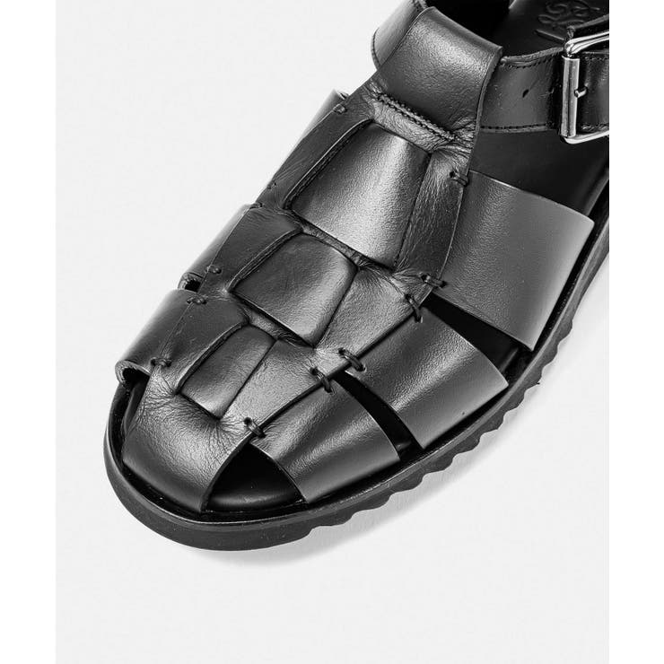 パラブーツPARABOOT123312サンダルPACIFIC(パシフィック)メンズシューズレザーグルカサンダルブラック革靴本革グラディエーター編み込みカジュアルイタリア製プレゼントギフトブラック23.5～28.0cm
