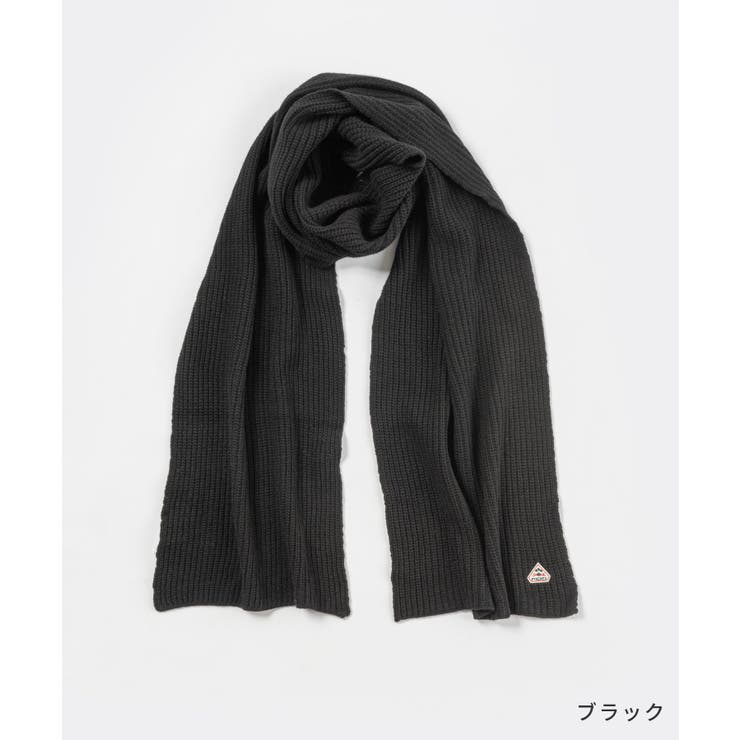 ピレネックスPYRENEXHUS006マフラーORNEOメンズレディースファッション小物ウールカシミヤロゴストールリブニットロゴパッチおしゃれプレゼントギフト贈り物誕生日記念お祝い秋冬防寒カーキブラックカーキ