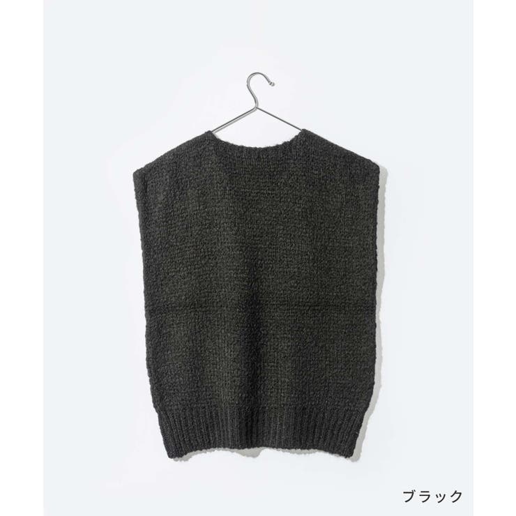 【正規品】トリコットジーンマルクTRICOTSJEANMARCVARTOUIニットレディーストップス長袖Vネックベストモヘア混ドロップショルダープルオーバーローゲージ秋冬ベージュブラック