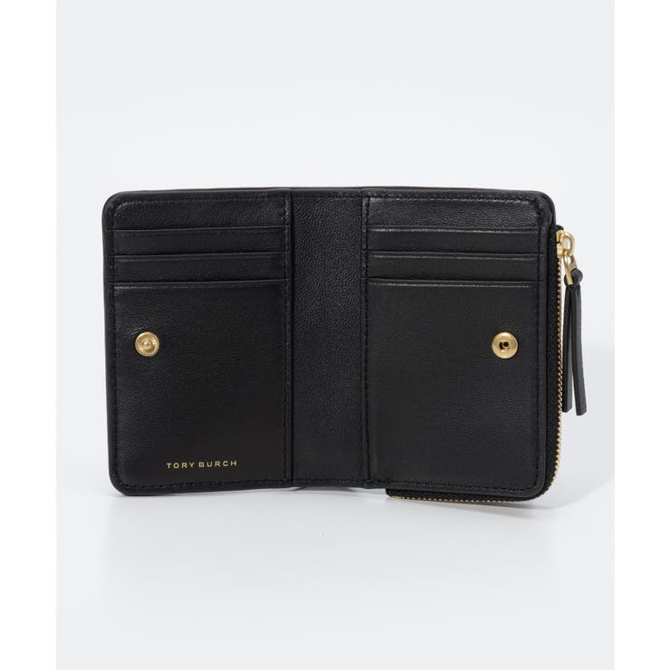 トリーバーチTORYBURCH153121二つ折り財布レディース財布キラシェブロンバイフォードレザーミニ財布小銭入れウォレットコンパクトプレゼントギフト贈り物ブランドロゴ誕生日記念お祝いKiraChevronBi-FoldWalletブラック