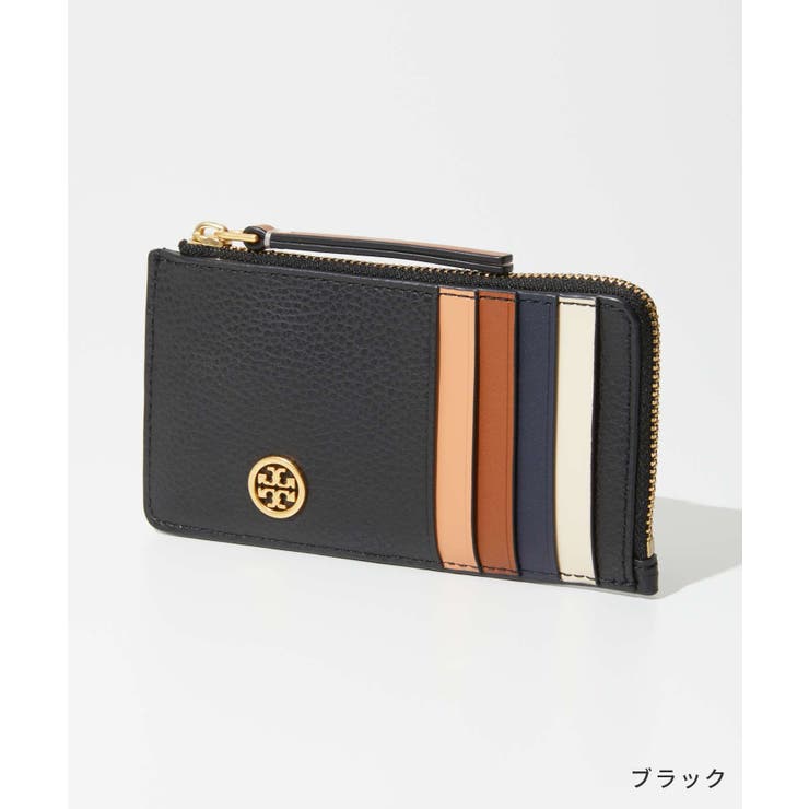 トリーバーチTORYBURCH146012カードケースレディースファッション小物ロビンソンペブルドトップジップカードホルダーレザービジネスパスケースロゴプレゼントお祝い通勤通学コンパクトギフト誕生日RobinsonPebbledTop-ZipCardCaseブラック