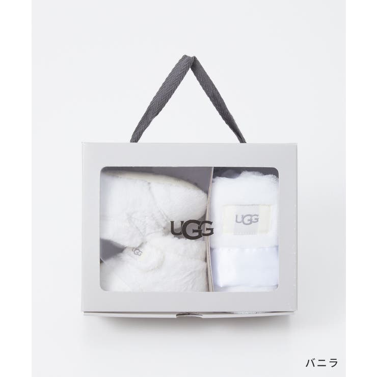 アグUGG1094823Iサンダルビックスビーアンドラビーキッズ・ベビーシューズベビーブーティー&ブランケットセットBixbeeAndLoveyロゴおしゃれ靴ウィンター防寒あったかふわふわブランドプレゼント赤ちゃん出産祝いチャコールバニラ9.0～12.5cm