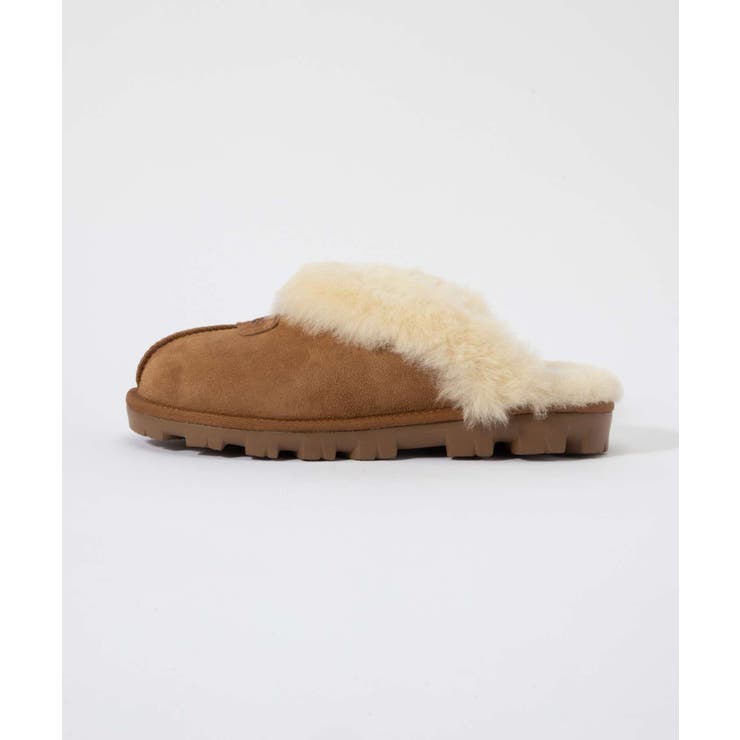 アグUGG5125サンダルCOQUETTEレディースシューズコケットサボシープスキンショートボアレザー履きやすい通勤通学普段使いスリッパおしゃれ靴ウィンター防寒つっかけファーあったかかわいい女性おしゃれブラックチェスナット22.0～27.0cm