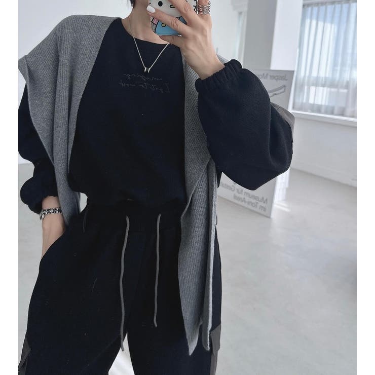 大人カジュアルクルーネックプリントトレーナーひもがあるパンツ2点セットアップ | Ulysses | 詳細画像7 