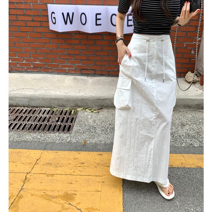 ホワイト | スリットドローストリングポケットスカート | Ulysses