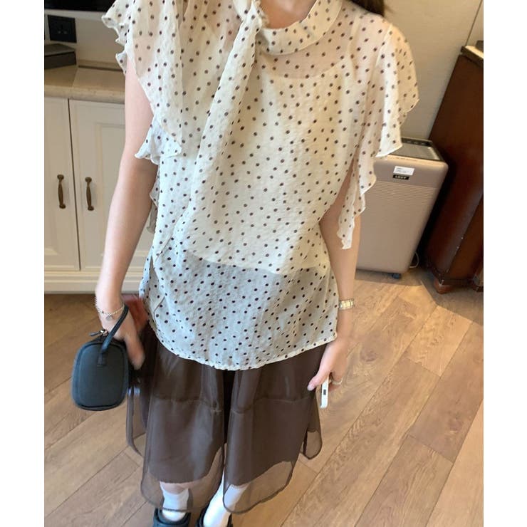 ベージュ | キャミソールドット柄シャツ2枚セット | Ulysses