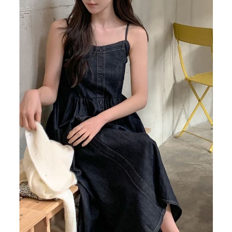 シャーリングティアードデニムキャミワンピース | Ulysses | 詳細画像1 