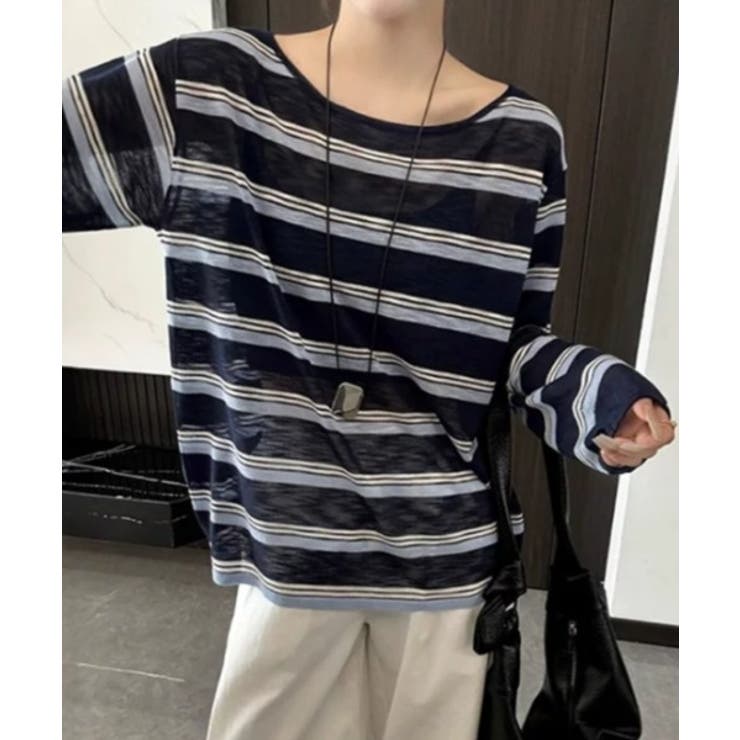 バック中空ボーダー柄Tシャツ | Ulysses | 詳細画像4 