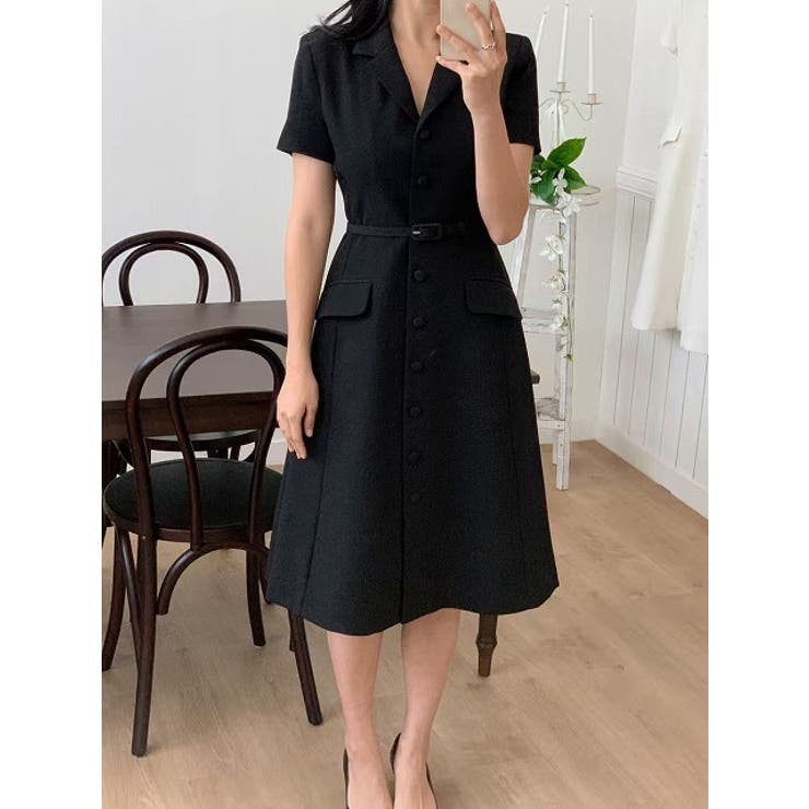 ブラック | シングルブレストワンピース | Ulysses