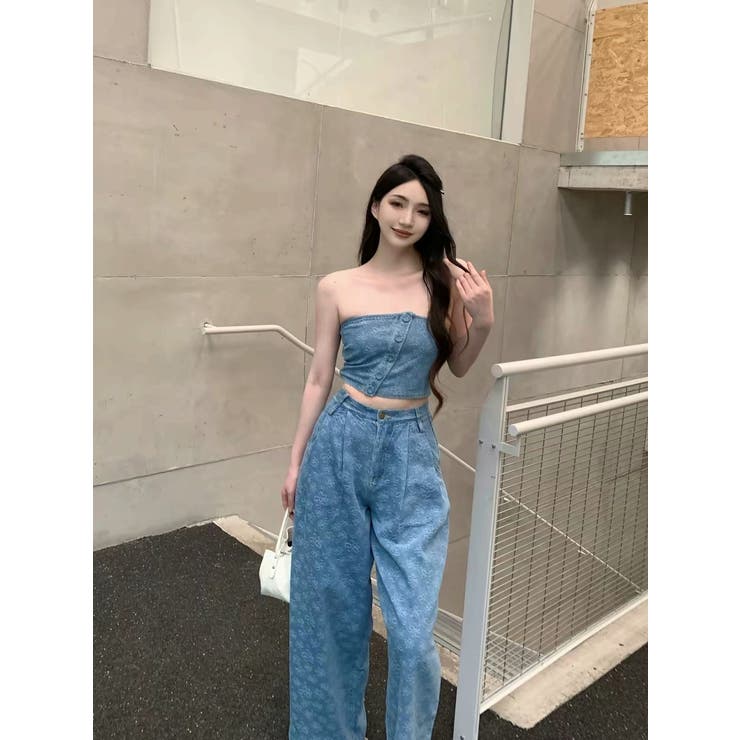 デニムオフショルダートップスパンツセットアップ | Ulysses | 詳細画像3 