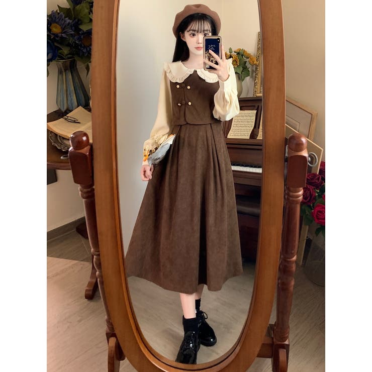 襟付きフェイクレイヤードワンピース | Ulysses | 詳細画像3 