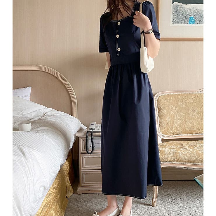 半袖スクエアネックラインワンピース | Ulysses | 詳細画像2 