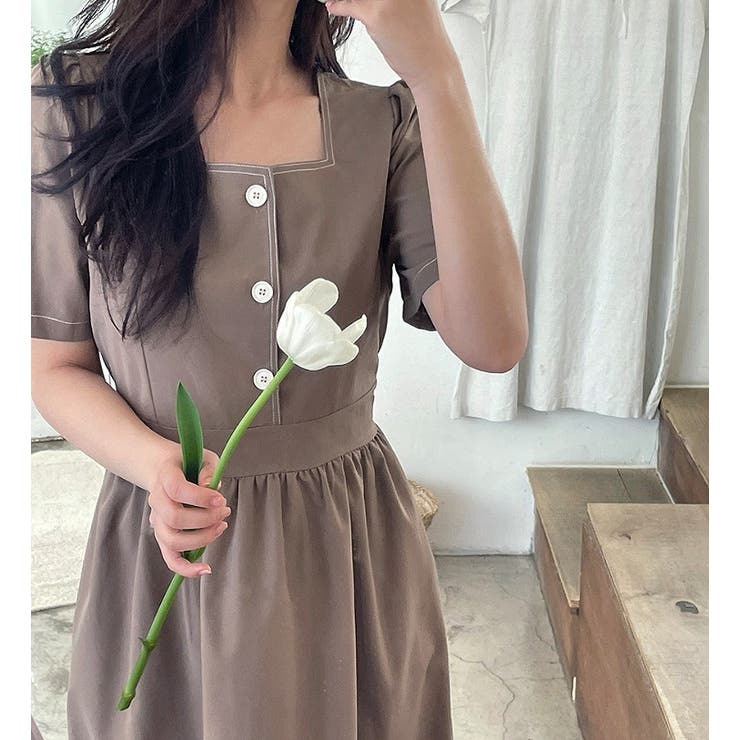 半袖スクエアネックラインワンピース | Ulysses | 詳細画像4 