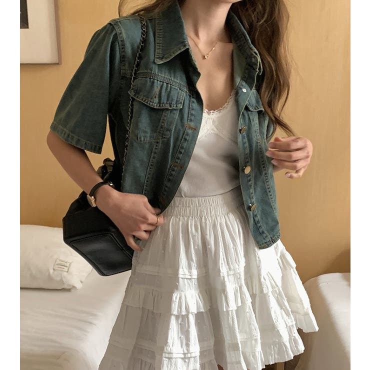 ポケット半袖襟付きデニムトップス | Ulysses | 詳細画像1 