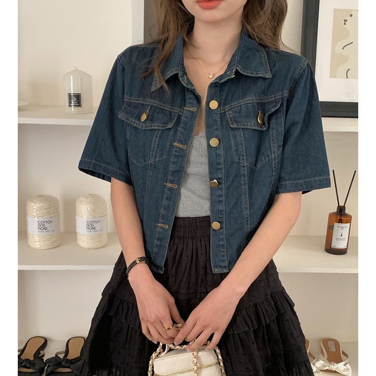 ポケット半袖襟付きデニムトップス | Ulysses | 詳細画像5 