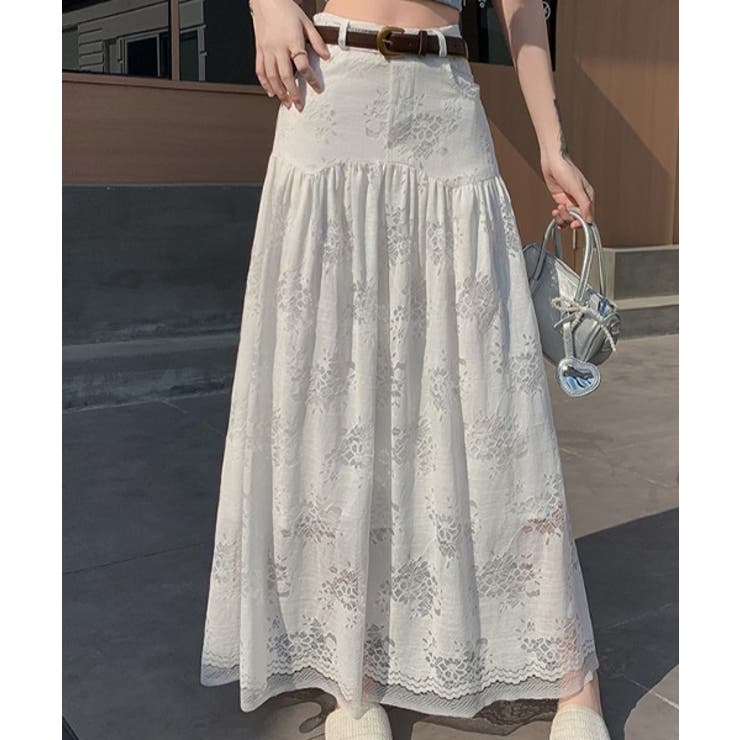 ホワイト | レースAラインスカート | Ulysses