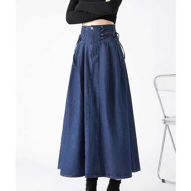 リボンハイウエストデニムスカート | Ulysses | 詳細画像2 