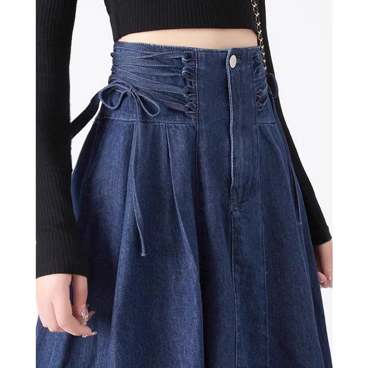 リボンハイウエストデニムスカート | Ulysses | 詳細画像4 