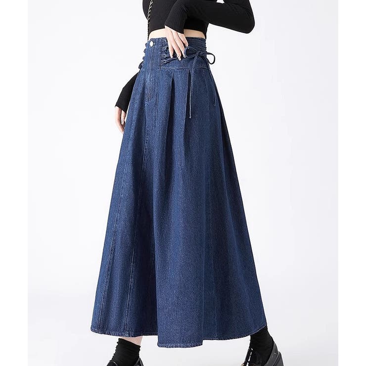 リボンハイウエストデニムスカート | Ulysses | 詳細画像8 