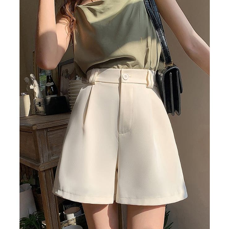 ハイウエストボタン付き無地ショートパンツ | Ulysses | 詳細画像2 