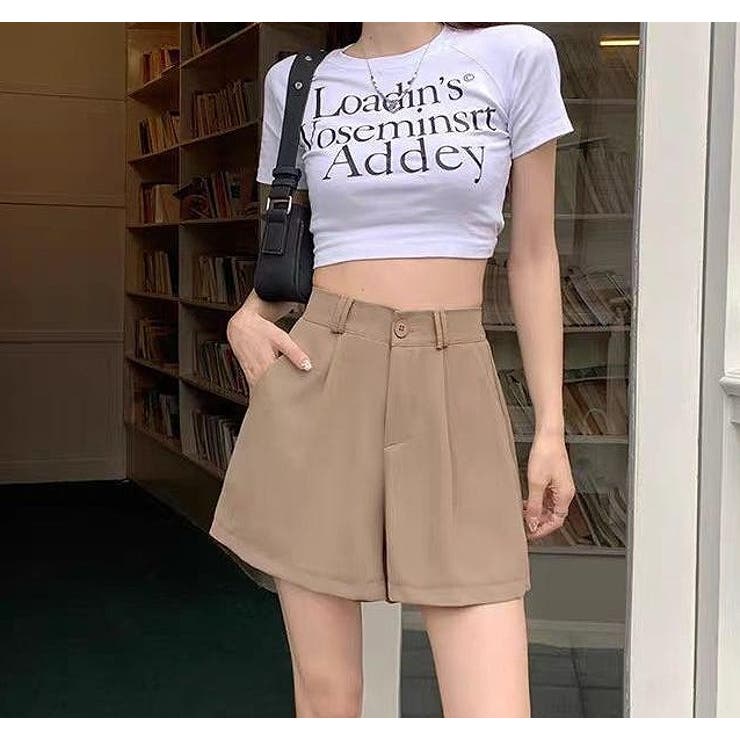 ハイウエストボタン付き無地ショートパンツ | Ulysses | 詳細画像6 