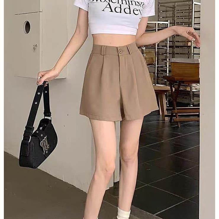 ハイウエストボタン付き無地ショートパンツ | Ulysses | 詳細画像7 