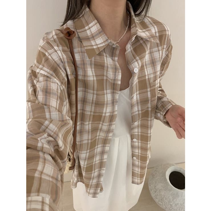 大人カジュアル襟付きシングルブレストポケット付きチェック柄シャツ | Ulysses | 詳細画像3 