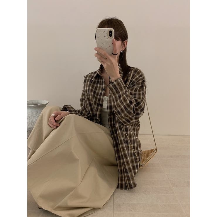 大人カジュアル襟付きシングルブレストポケット付きチェック柄シャツ | Ulysses | 詳細画像4 