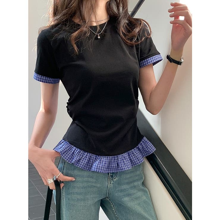 デザインクルーネック半袖配色TEE | Ulysses | 詳細画像6 