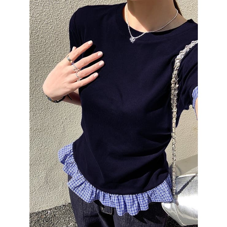デザインクルーネック半袖配色TEE | Ulysses | 詳細画像9 