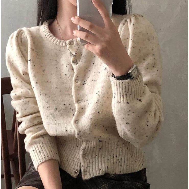 クルーネック長袖シングルブレストニットカーディガン | Ulysses | 詳細画像1 