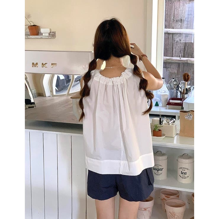 クルーネック袖なしドローストリングトップス | Ulysses | 詳細画像2 