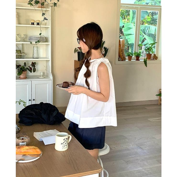 クルーネック袖なしドローストリングトップス | Ulysses | 詳細画像4 