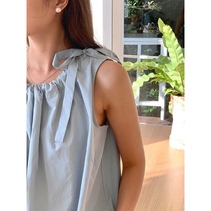 クルーネック袖なしドローストリングトップス | Ulysses | 詳細画像6 