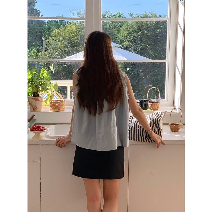 クルーネック袖なしドローストリングトップス | Ulysses | 詳細画像7 