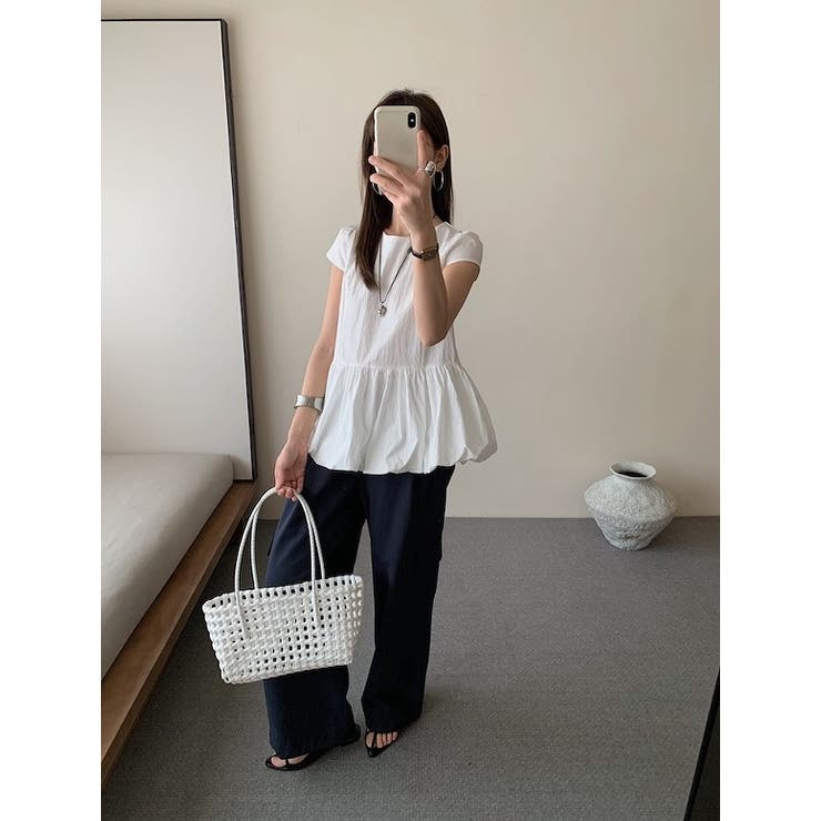 デザインクルーネック半袖トップス | Ulysses | 詳細画像1 