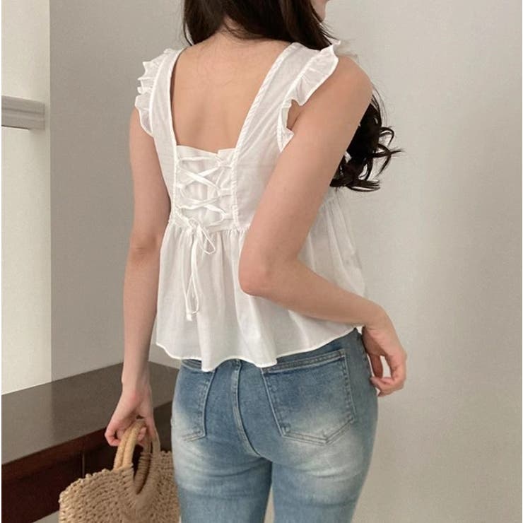 袖なしリボンショートトップス | Ulysses | 詳細画像2 