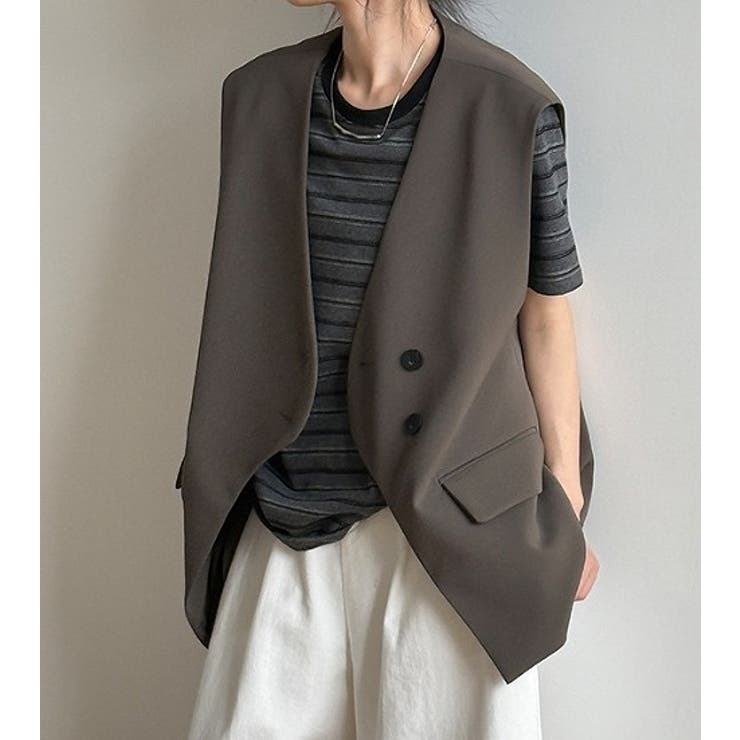オーバーサイズ袖なしボタン付きベスト | Ulysses | 詳細画像1 