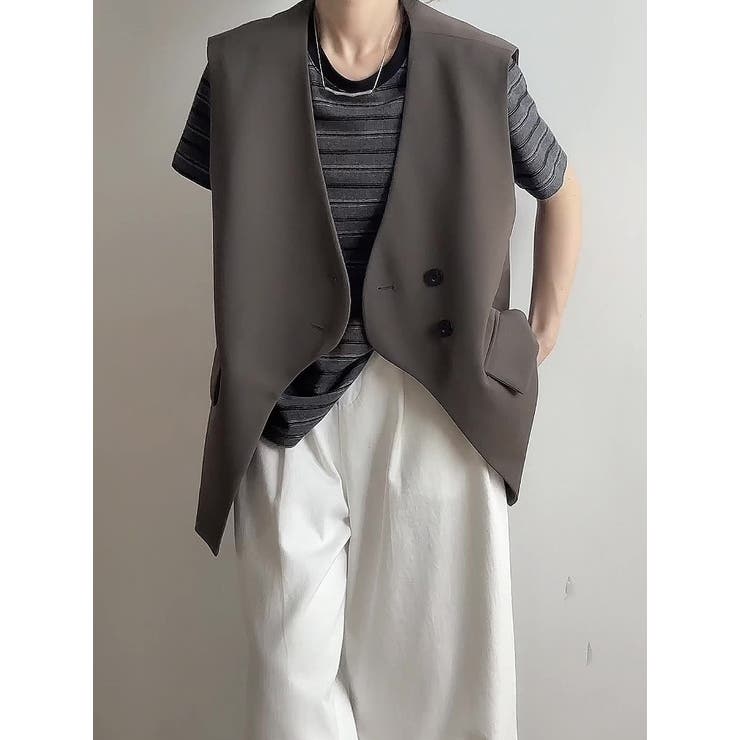 ダークグレー | オーバーサイズ袖なしボタン付きベスト | Ulysses