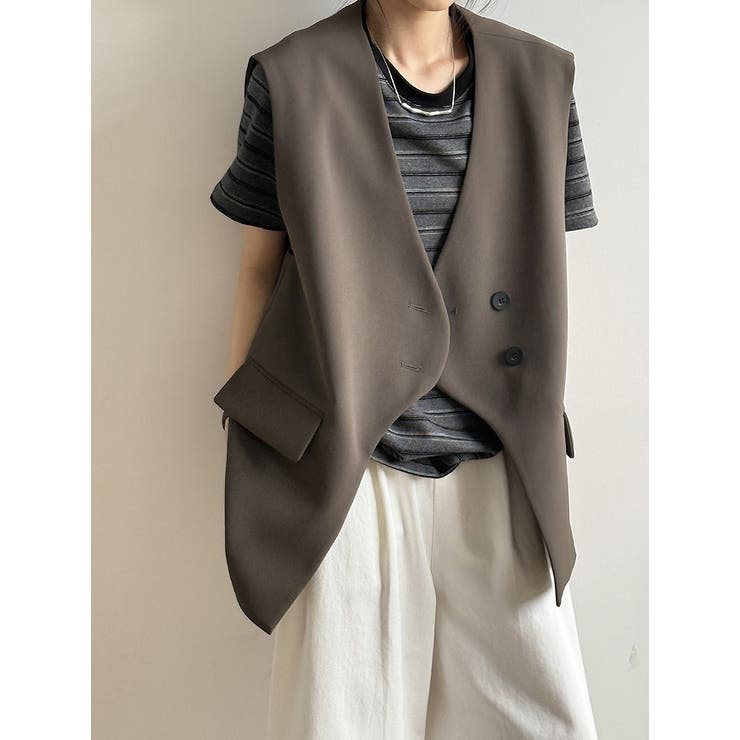 オーバーサイズ袖なしボタン付きベスト | Ulysses | 詳細画像3 