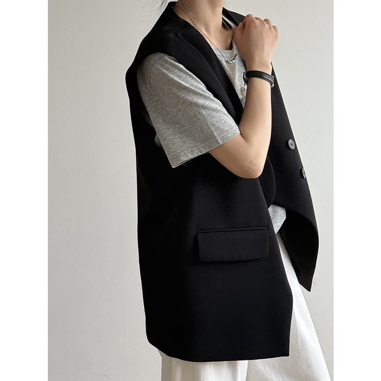 オーバーサイズ袖なしボタン付きベスト | Ulysses | 詳細画像7 