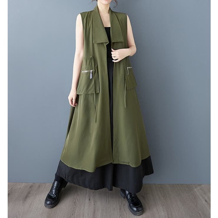 Vネック袖なしポケット付きシャツワンピース | Ulysses | 詳細画像3 