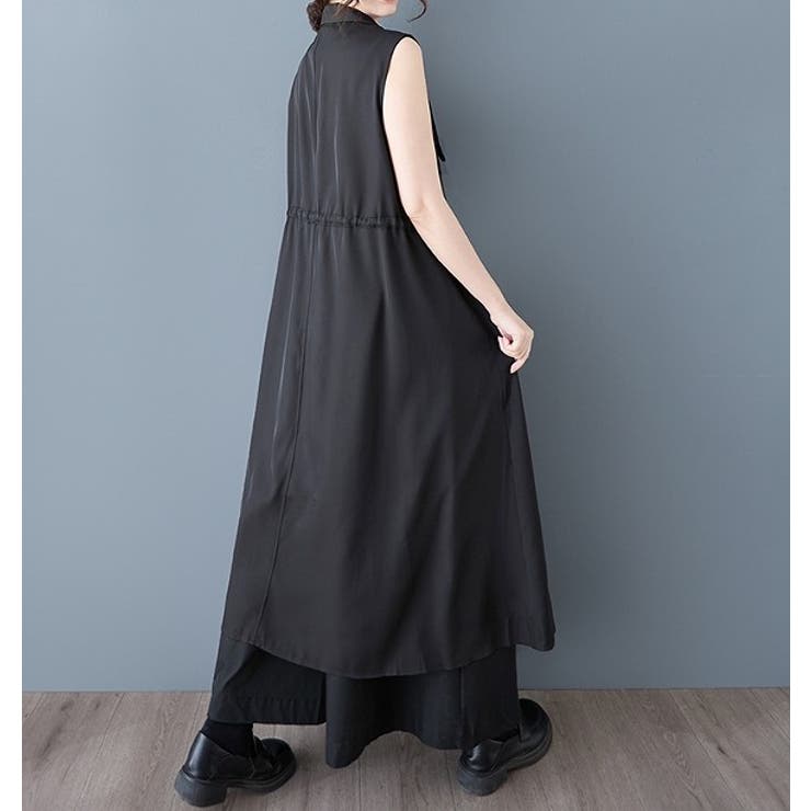 Vネック袖なしポケット付きシャツワンピース | Ulysses | 詳細画像6 