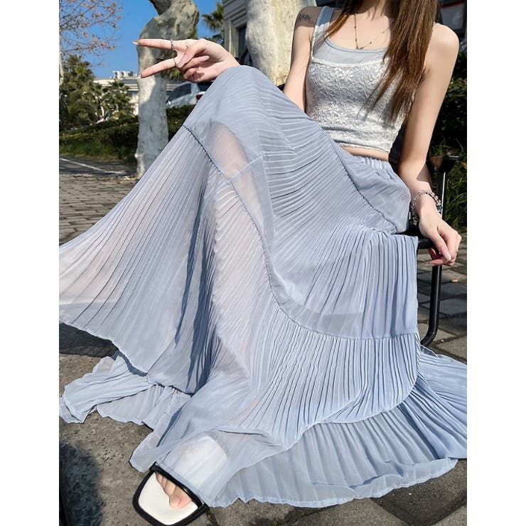 ハイウエストゴム付きチュールロングスカート | Ulysses | 詳細画像3 