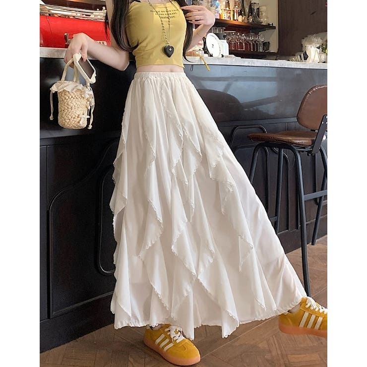 ハイウエストゴム付きレース付きスカート | Ulysses | 詳細画像4 