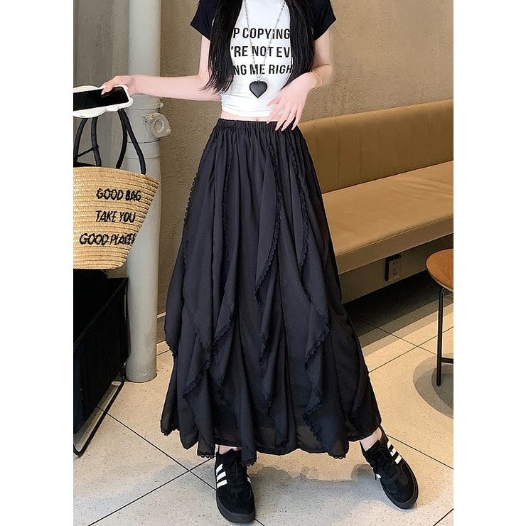 ハイウエストゴム付きレース付きスカート | Ulysses | 詳細画像6 