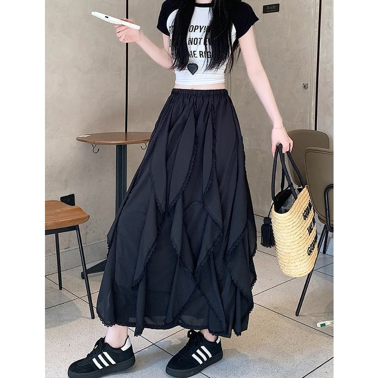 ハイウエストゴム付きレース付きスカート | Ulysses | 詳細画像8 