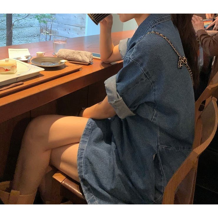 襟付きシングルブレストポケット付きデニムワンピース | Ulysses | 詳細画像8 