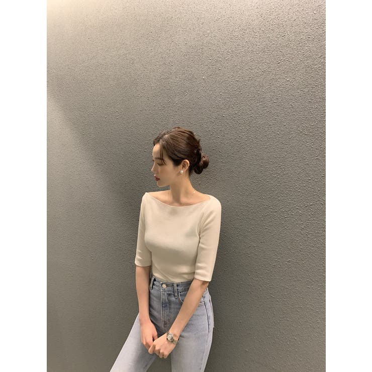 ホワイト | 半袖ニットトップス | Ulysses